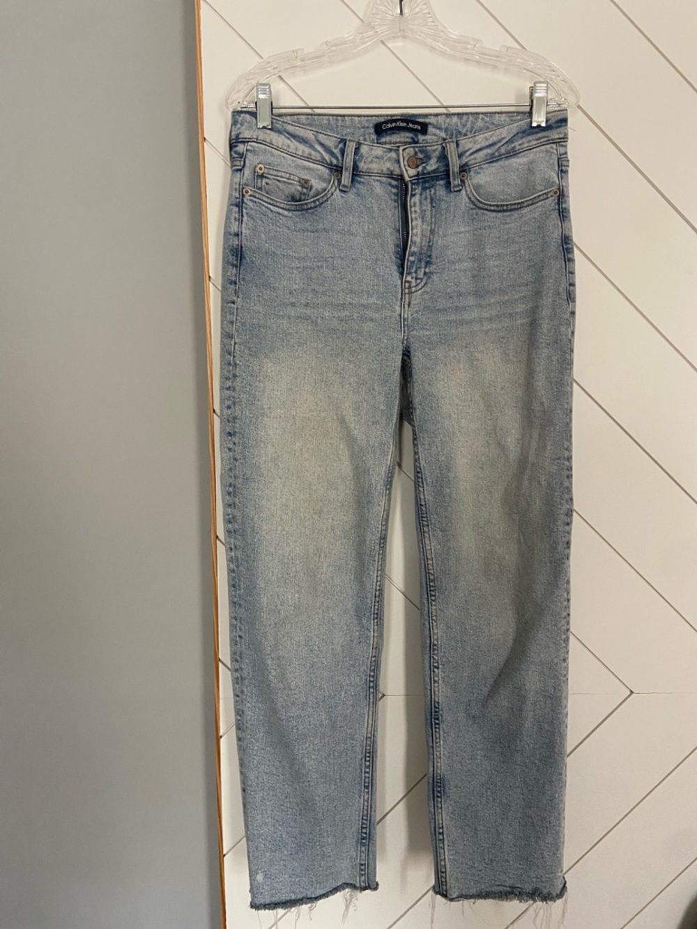 Calvin Klein Women's Light Blue Straight Leg Jeans